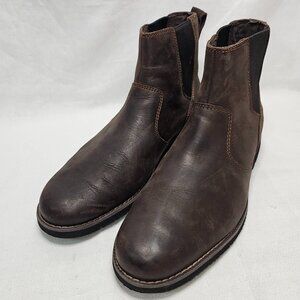 TIMBERLAND Woodhull Chelsea Brown Leather Casual Pull On Boots Men's Size 7.5